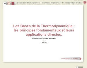 module "Les Bases de la Thermodynamique" - Jacques SCHWARTZENTRUBER